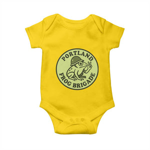 Portland Frog Brigade Baby Onesie Peace Frog Protest Badge TS02 Daisy Print Your Wear