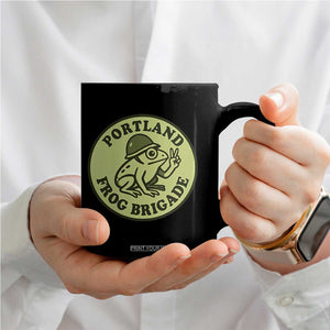 Portland Frog Brigade Coffee Mug Peace Frog Protest Badge TS02 Print Your Wear