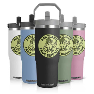 Portland Frog Brigade Flip Straw Tumbler Peace Frog Protest Badge TS02 Print Your Wear