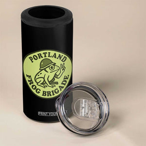 Portland Frog Brigade 4 in 1 Can Cooler Tumbler Peace Frog Protest Badge TS02 Print Your Wear