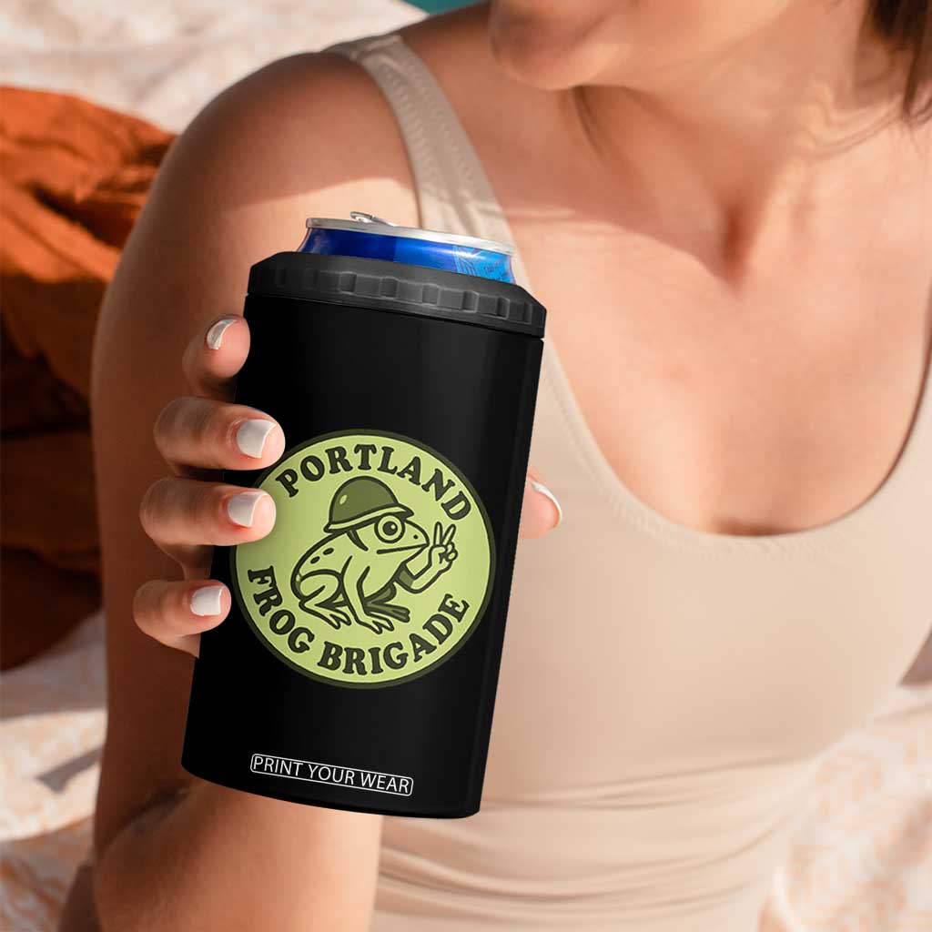 Portland Frog Brigade 4 in 1 Can Cooler Tumbler Peace Frog Protest Badge TS02 Print Your Wear