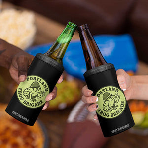 Portland Frog Brigade 4 in 1 Can Cooler Tumbler Peace Frog Protest Badge TS02 Print Your Wear