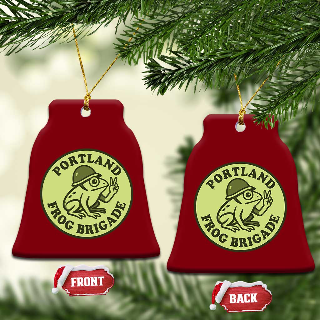 Portland Frog Brigade Ceramic Ornament Peace Frog Protest Badge TS02 Print Your Wear