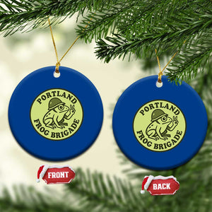 Portland Frog Brigade Ceramic Ornament Peace Frog Protest Badge TS02 1pc Blue Print Your Wear