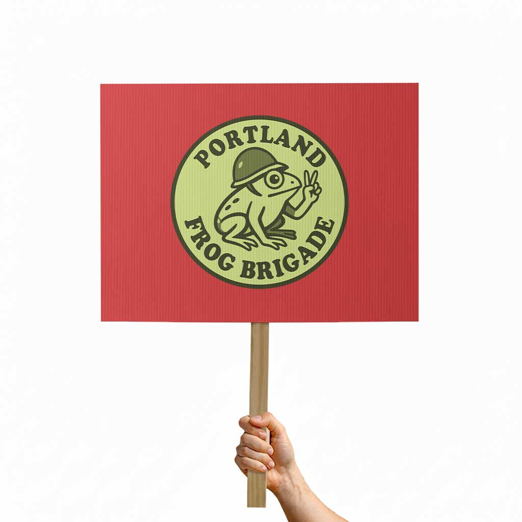 Portland Frog Brigade Protest Sign Peace Frog Protest Badge - Print Your Wear