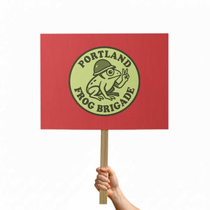 Portland Frog Brigade Protest Sign Peace Frog Protest Badge - Print Your Wear