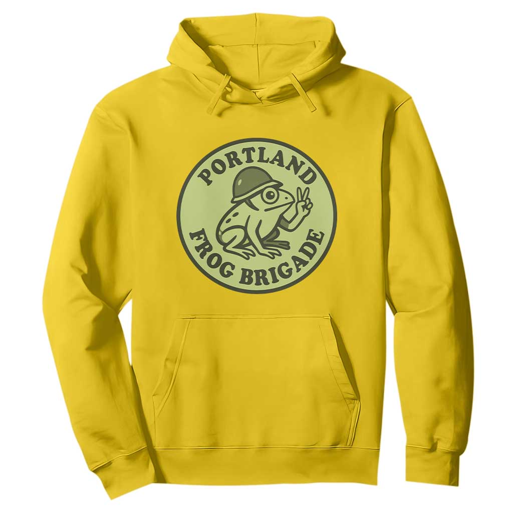 Portland Frog Brigade Hoodie Peace Frog Protest Badge TS02 Daisy Print Your Wear