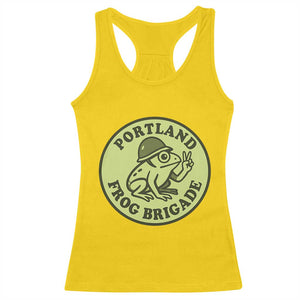 Portland Frog Brigade Racerback Tank Top Peace Frog Protest Badge TS02 Daisy Print Your Wear