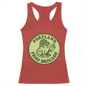 Portland Frog Brigade Racerback Tank Top Peace Frog Protest Badge TS02 Red Print Your Wear