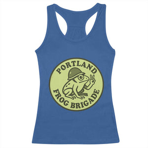 Portland Frog Brigade Racerback Tank Top Peace Frog Protest Badge TS02 Royal Blue Print Your Wear