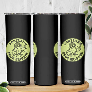 Portland Frog Brigade Skinny Tumbler Peace Frog Protest Badge TS02 Print Your Wear