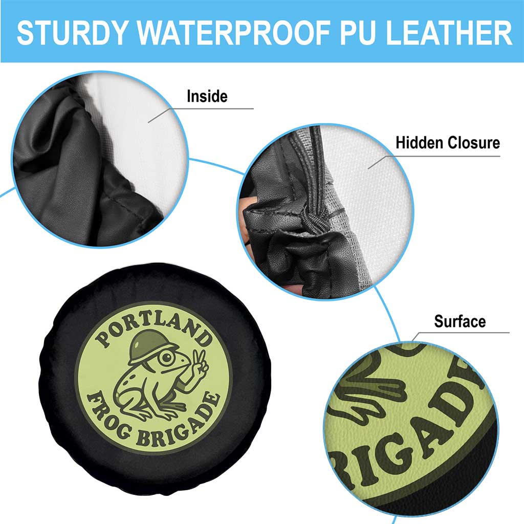 Portland Frog Brigade Spare Tire Cover Peace Frog Protest Badge TS02 Print Your Wear