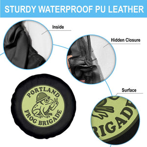 Portland Frog Brigade Spare Tire Cover Peace Frog Protest Badge TS02 Print Your Wear