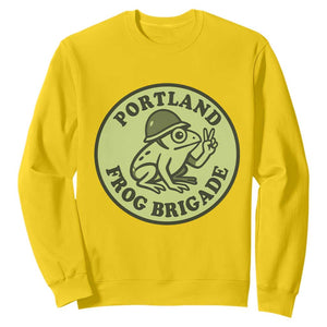 Portland Frog Brigade Sweatshirt Peace Frog Protest Badge TS02 Daisy Print Your Wear