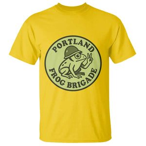Portland Frog Brigade T Shirt Peace Frog Protest Badge TS02 Daisy Print Your Wear