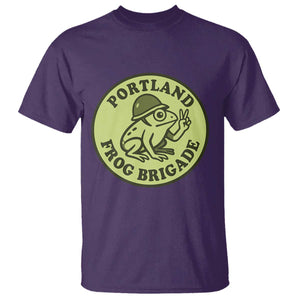 Portland Frog Brigade T Shirt Peace Frog Protest Badge TS02 Purple Print Your Wear