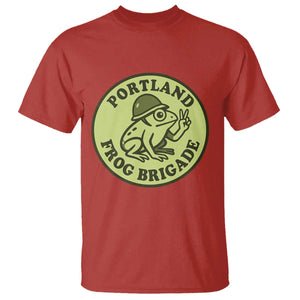 Portland Frog Brigade T Shirt Peace Frog Protest Badge TS02 Red Print Your Wear