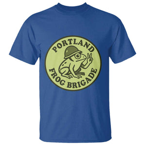 Portland Frog Brigade T Shirt Peace Frog Protest Badge TS02 Royal Blue Print Your Wear