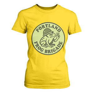 Portland Frog Brigade T Shirt For Women Peace Frog Protest Badge TS02 Daisy Print Your Wear