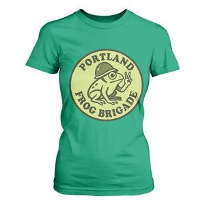 Portland Frog Brigade T Shirt For Women Peace Frog Protest Badge TS02 Irish Green Print Your Wear
