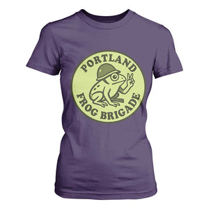 Portland Frog Brigade T Shirt For Women Peace Frog Protest Badge TS02 Purple Print Your Wear