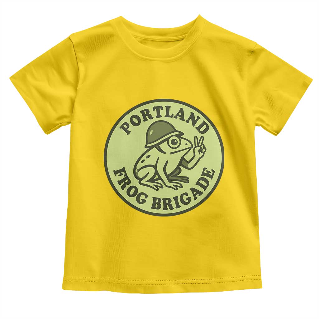 Portland Frog Brigade Toddler T Shirt Peace Frog Protest Badge TS02 Daisy Print Your Wear
