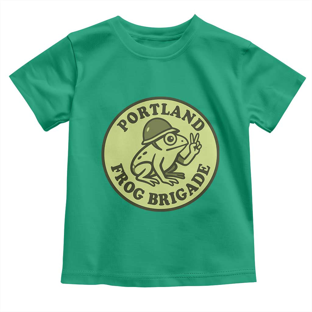 Portland Frog Brigade Toddler T Shirt Peace Frog Protest Badge TS02 Irish Green Print Your Wear