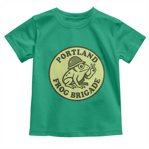 Portland Frog Brigade Toddler T Shirt Peace Frog Protest Badge TS02 Irish Green Print Your Wear