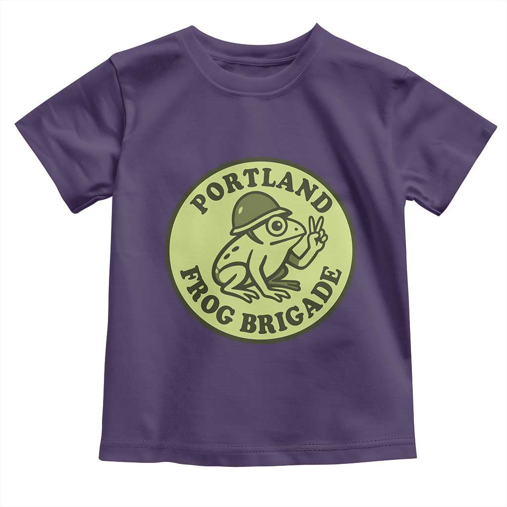 Portland Frog Brigade Toddler T Shirt Peace Frog Protest Badge TS02 Purple Print Your Wear