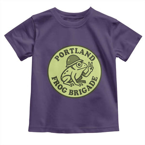 Portland Frog Brigade Toddler T Shirt Peace Frog Protest Badge TS02 Purple Print Your Wear
