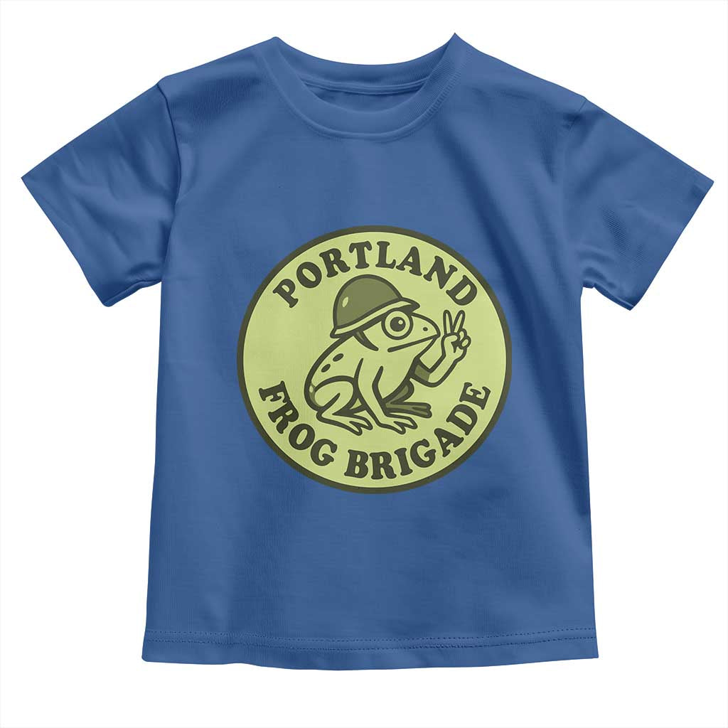 Portland Frog Brigade Toddler T Shirt Peace Frog Protest Badge TS02 Royal Blue Print Your Wear