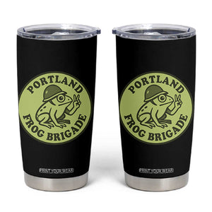 Portland Frog Brigade Tumbler Cup Peace Frog Protest Badge TS02 Black Print Your Wear