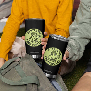 Portland Frog Brigade Tumbler Cup Peace Frog Protest Badge TS02 Print Your Wear