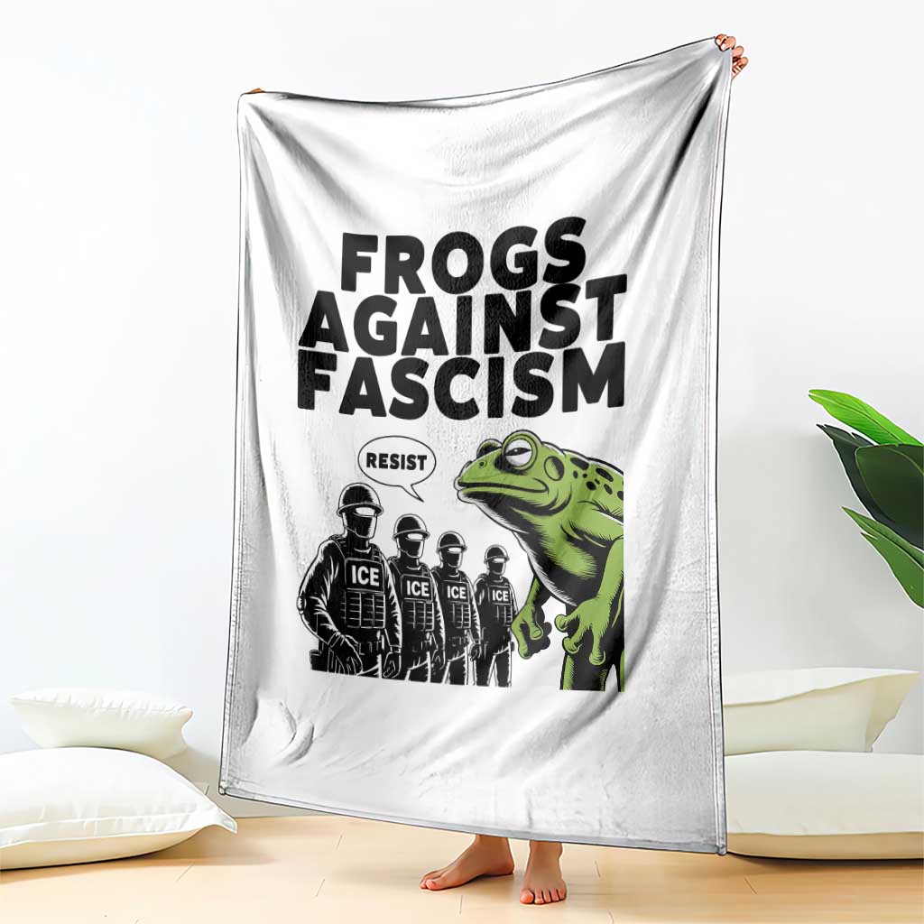 Frogs Against Fascism Throw Blanket Resist 2025 Free Portland Protest TS02 Print Your Wear