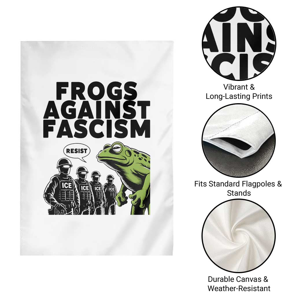 Frogs Against Fascism Garden Flag Resist 2025 Free Portland Protest TS02 Print Your Wear