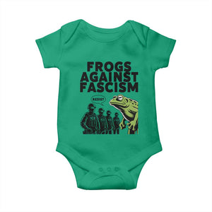 Frogs Against Fascism Baby Onesie Resist 2025 Free Portland Protest TS02 Irish Green Print Your Wear