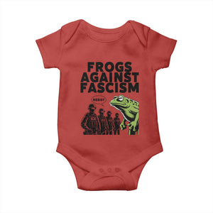 Frogs Against Fascism Baby Onesie Resist 2025 Free Portland Protest TS02 Red Print Your Wear