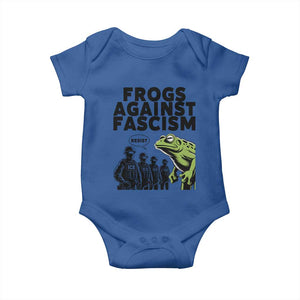 Frogs Against Fascism Baby Onesie Resist 2025 Free Portland Protest TS02 Royal Blue Print Your Wear