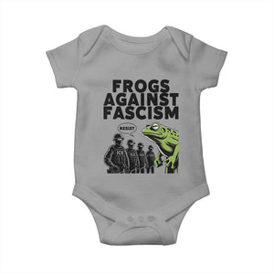 Frogs Against Fascism Baby Onesie Resist 2025 Free Portland Protest TS02 Sport Gray Print Your Wear