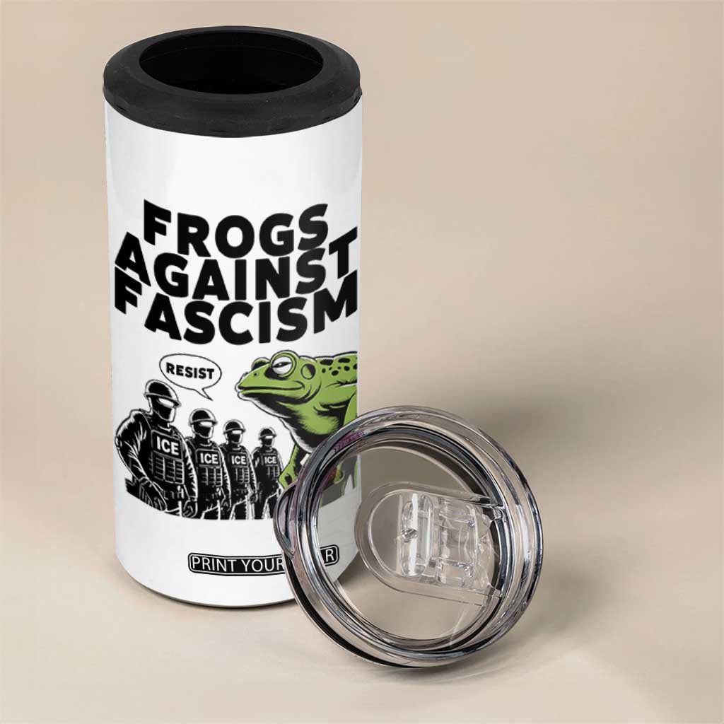 Frogs Against Fascism 4 in 1 Can Cooler Tumbler Resist 2025 Free Portland Protest TS02 Print Your Wear