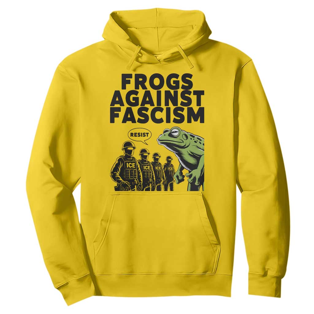 Frogs Against Fascism Hoodie Resist 2025 Free Portland Protest TS02 Daisy Print Your Wear