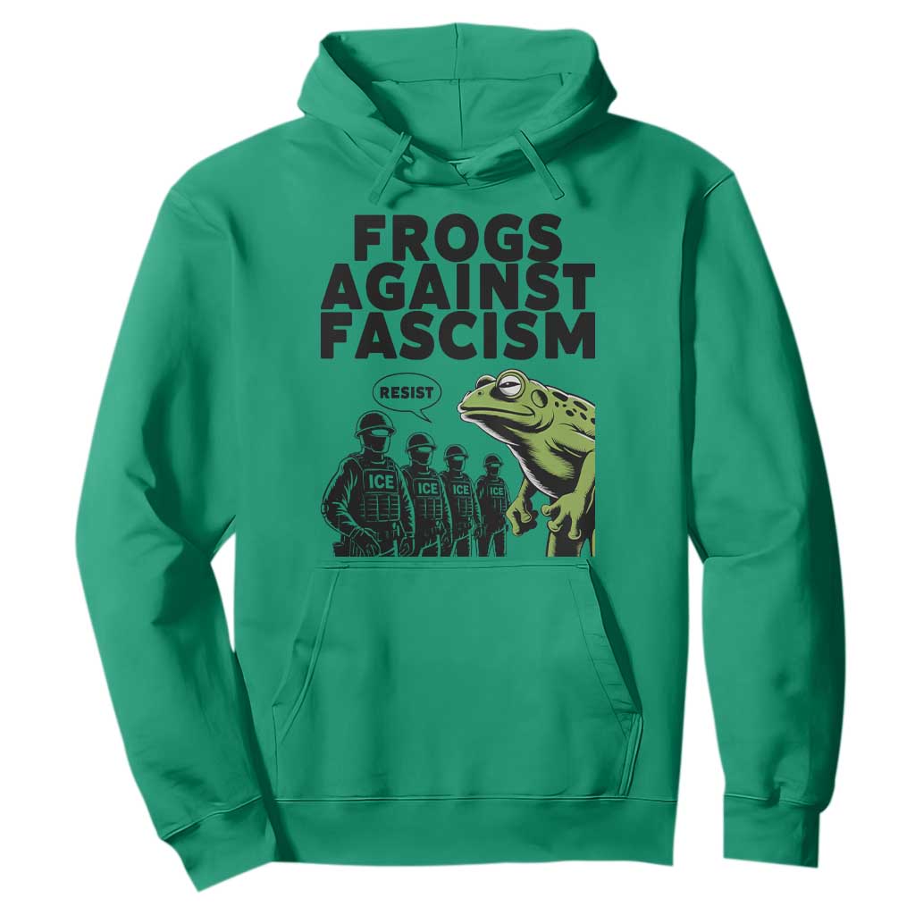Frogs Against Fascism Hoodie Resist 2025 Free Portland Protest TS02 Irish Green Print Your Wear
