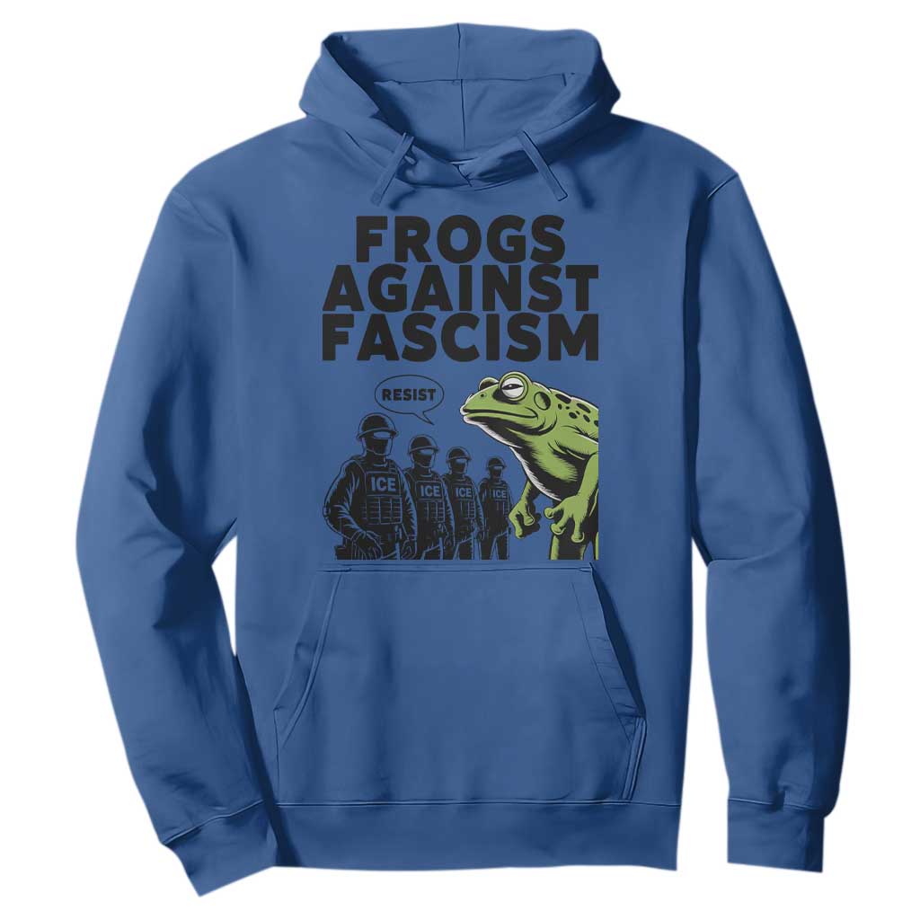 Frogs Against Fascism Hoodie Resist 2025 Free Portland Protest TS02 Royal Blue Print Your Wear