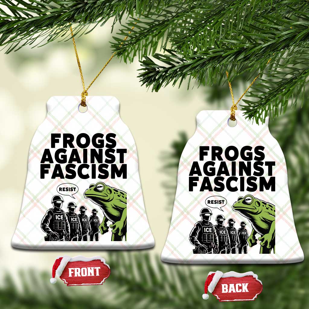 Frogs Against Fascism Ceramic Ornament Resist 2025 Free Portland Protest - Print Your Wear