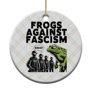 Frogs Against Fascism Ceramic Ornament Resist 2025 Free Portland Protest - Print Your Wear