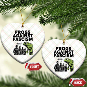 Frogs Against Fascism Ceramic Ornament Resist 2025 Free Portland Protest - Print Your Wear