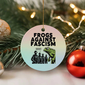 Frogs Against Fascism Ceramic Ornament Resist 2025 Free Portland Protest - Print Your Wear