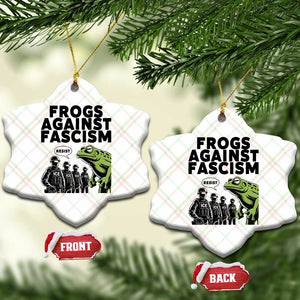 Frogs Against Fascism Ceramic Ornament Resist 2025 Free Portland Protest - Print Your Wear