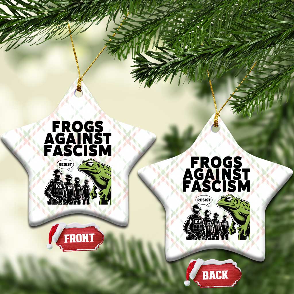 Frogs Against Fascism Ceramic Ornament Resist 2025 Free Portland Protest TS02 Print Your Wear
