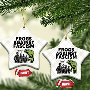 Frogs Against Fascism Ceramic Ornament Resist 2025 Free Portland Protest - Print Your Wear